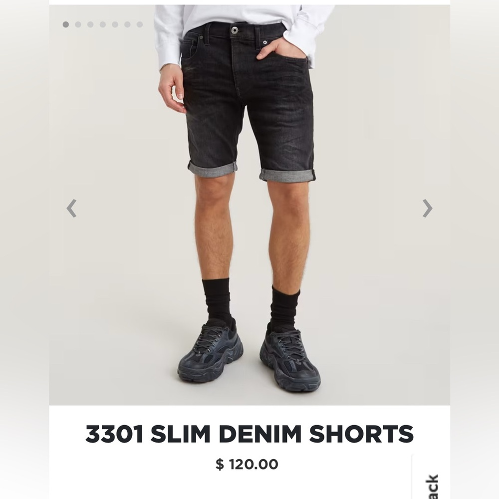 G-Star 3301 Slim Short in Black size 34
